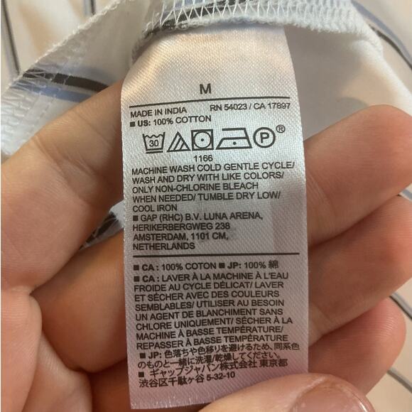 Banana Republic Women Striped Poplin Mini Dress Size M White Blue Preppy Classic - Picture 12 of 13